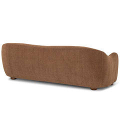 Joss Sofa in Walnut back view - curved mid-century sofa private label - Whats New Furniture Portland OR