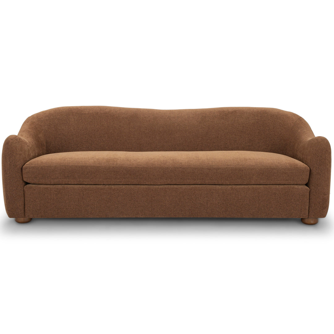 Joss Sofa in Walnut - curved mid-century sofa private label - Whats New Furniture Portland OR