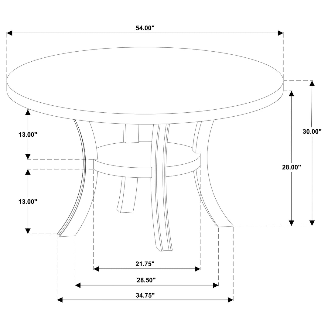 Judd 54-inch Round Dining Wood Table with Shelf Pearl White - What&