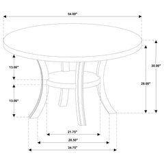 Judd 54-inch Round Dining Wood Table with Shelf Pearl White - What&