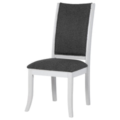 Judd Upholstered Dining Side Chair Pearl White (Set of 2) - What&