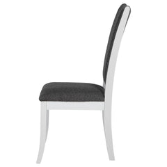 Judd Upholstered Dining Side Chair Pearl White (Set of 2) - What&