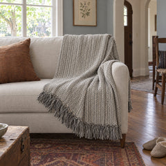 Julian Oversized Throw in Charcoal styled in a Portland home - Whats New Furniture