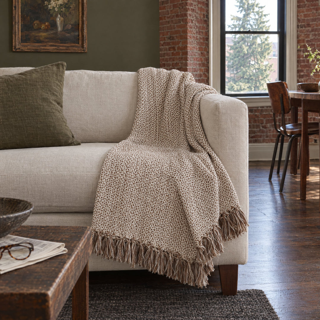 Julian Oversized Throw in Walnut styled in a Portland home - Whats New Furniture