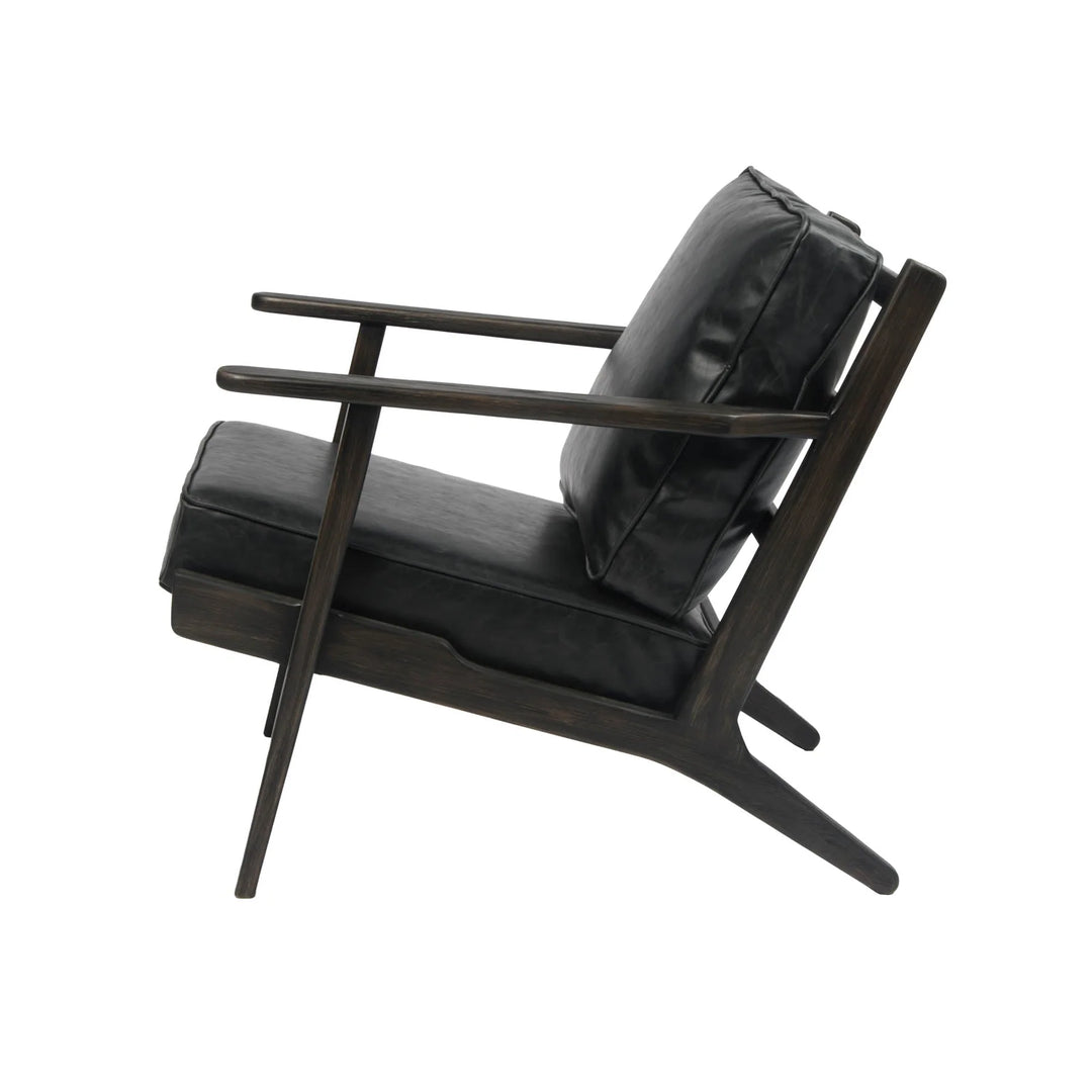Junior Arm Chair in Black back view - vegan leather arm chair by LH Imports - Whats New Furniture Portland OR