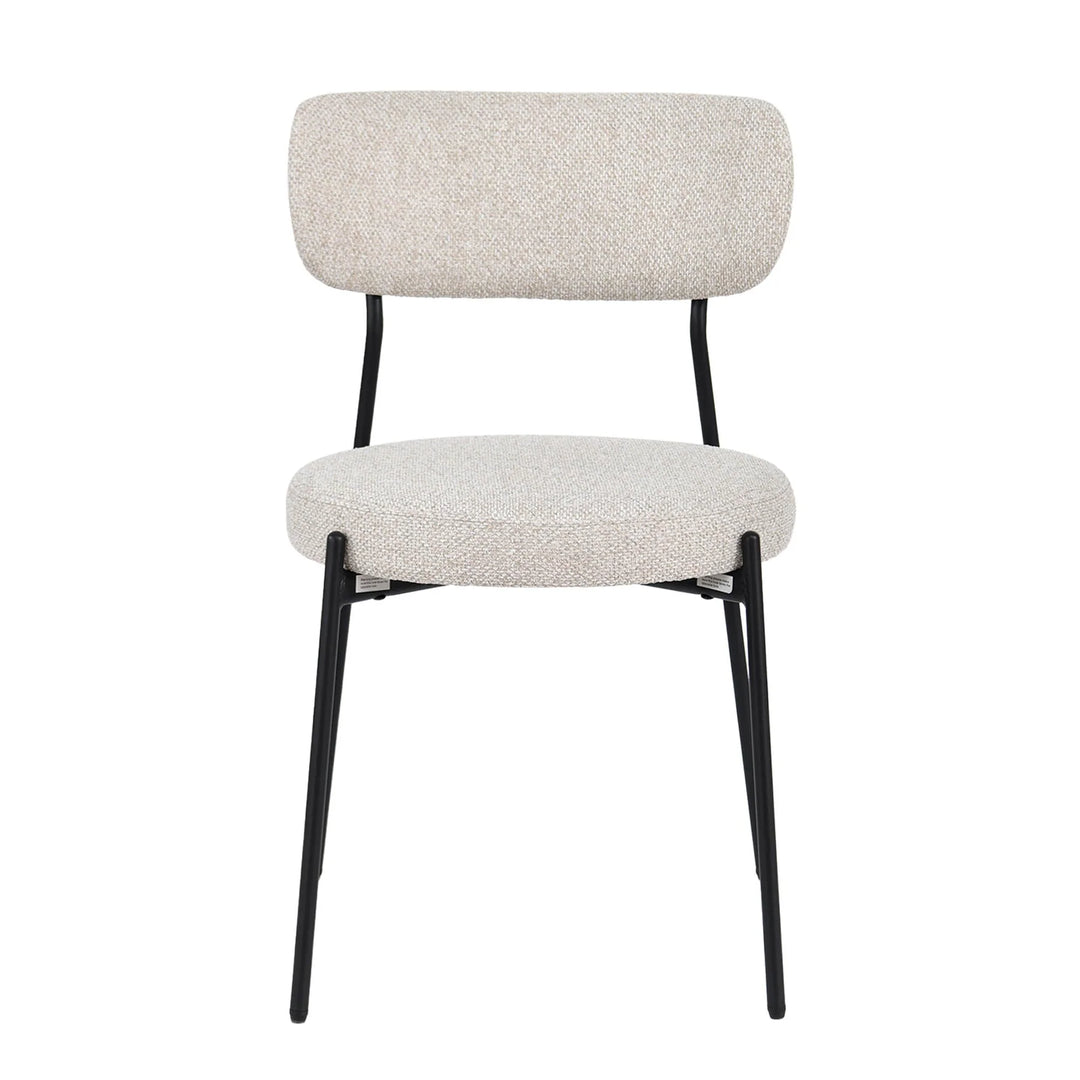 Kai Dining Chair in Bone White variant front view - upholstered dining chair by LH Imports - Whats New Furniture Portland OR