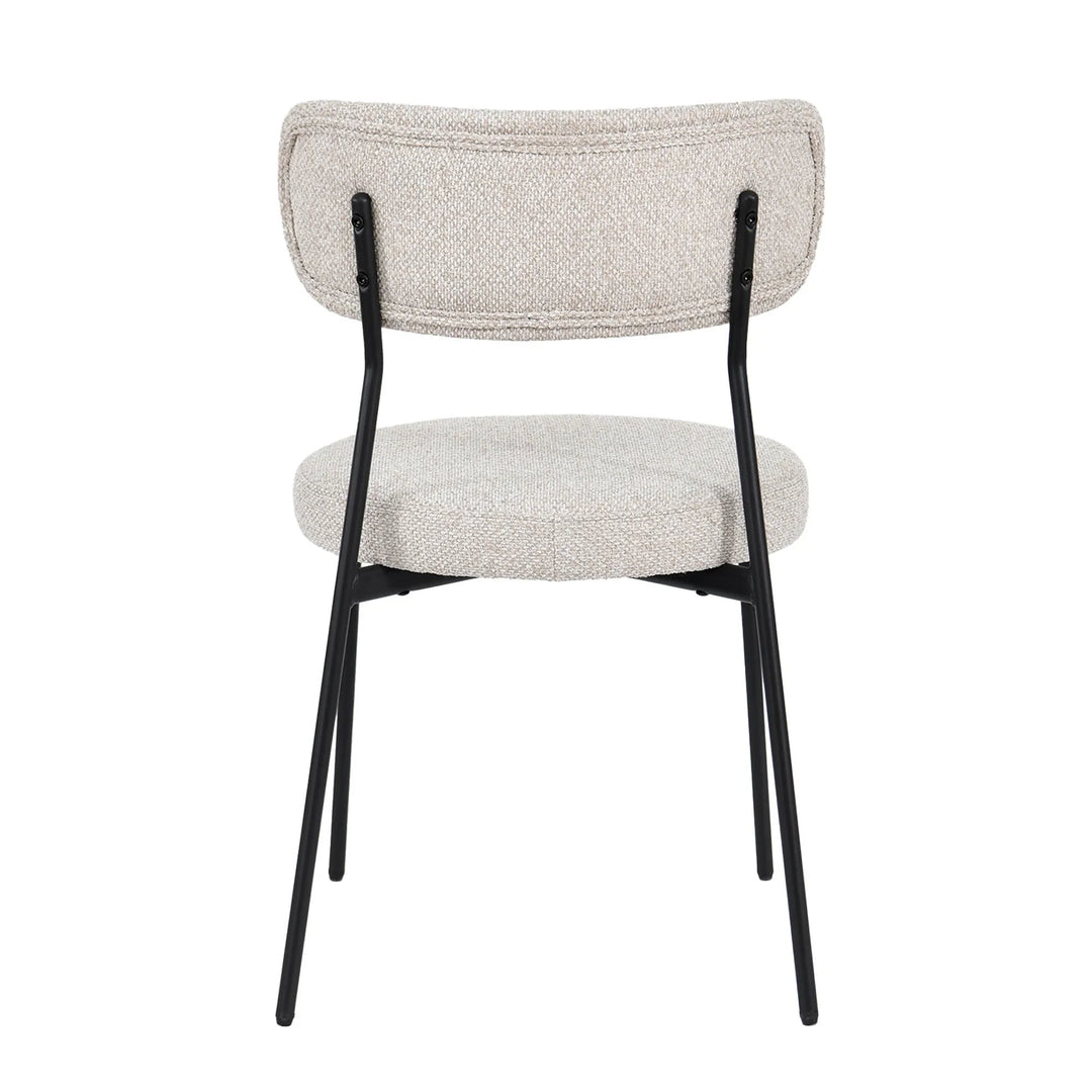 Kai Dining Chair in Bone White variant side view - upholstered dining chair by LH Imports - Whats New Furniture Portland OR