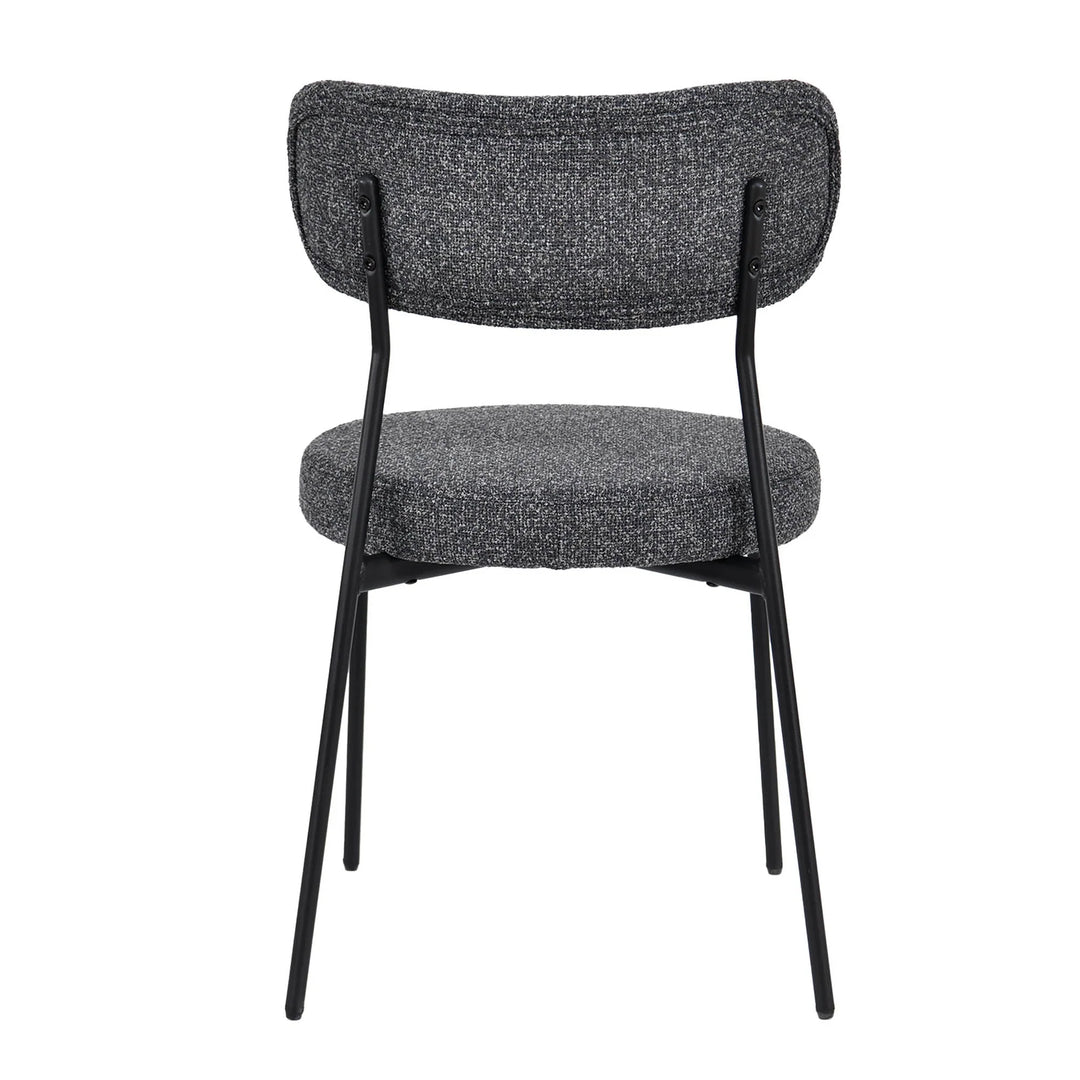 Kai Dining Chair in Chunky Grey back view - upholstered dining chair by LH Imports - Whats New Furniture Portland OR