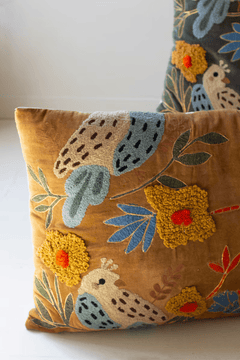 Embroidered Bird Pillows - What&