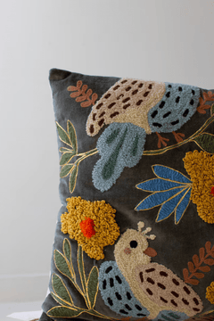 Embroidered Bird Pillows - What&