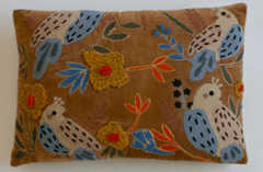 Embroidered Bird Pillows - What&