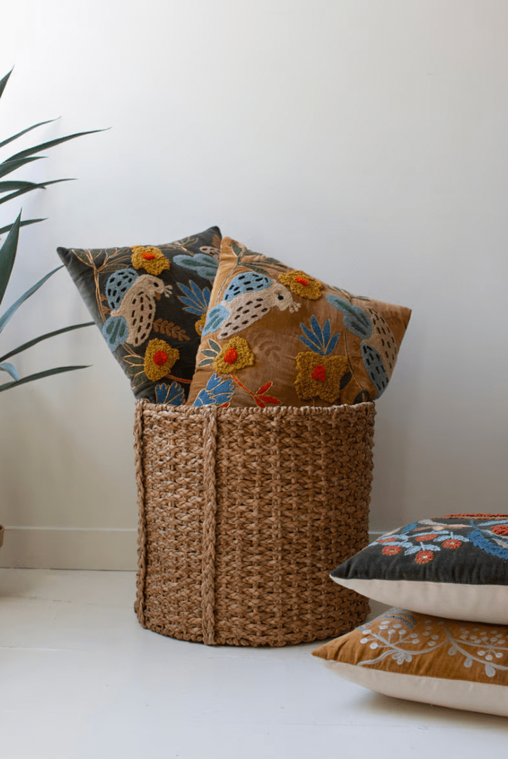 Embroidered Bird Pillows - What&