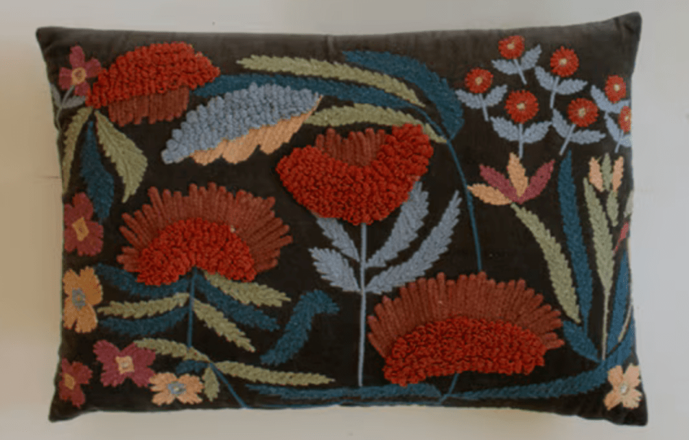 Embroidered Floral Pillows - What&