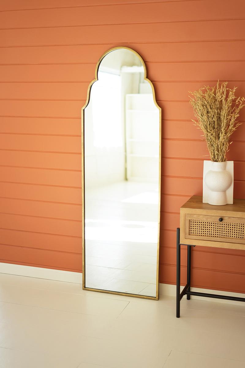 Large Arched Mirror with Brass Frame — detail view 2