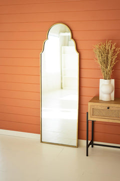 Large Arched Mirror with Brass Frame — detail view 2