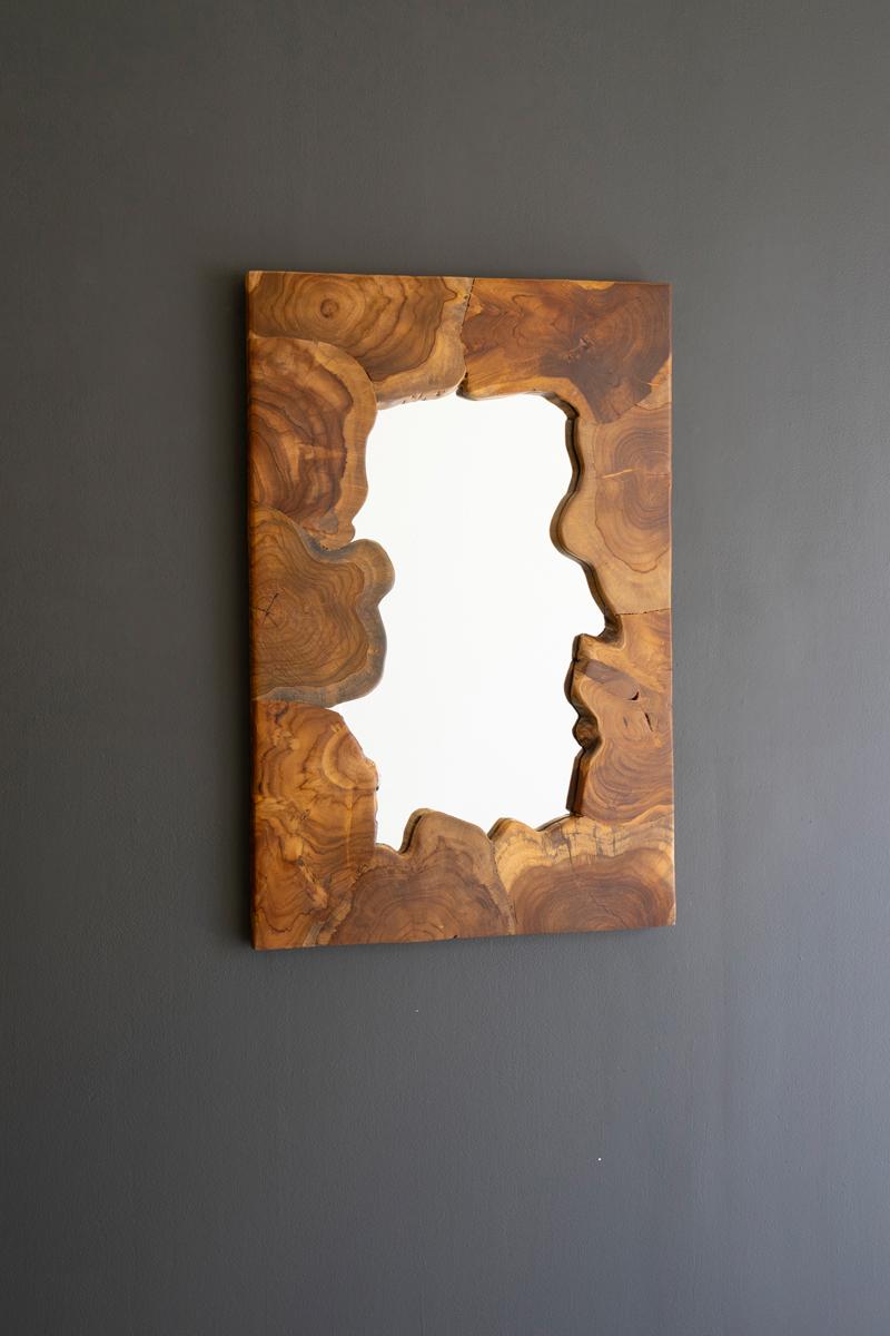 Live-Edge Teak Framed Mirror — detail view 3