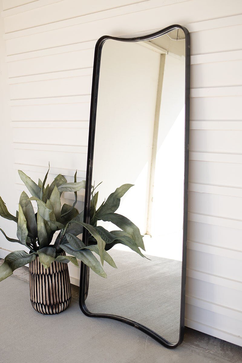 Organic Iron Framed Leaning Mirror - What&