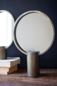 Set of 2 Antique Gold Tabletop Mirrors by Kalalou - alternate product view 2