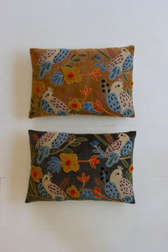 Set of 2 Embroidery Pillows with Birds by Kalalou - alternate product view 6