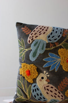 Set of 2 Embroidery Pillows with Birds by Kalalou - alternate product view 5