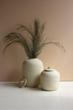 Set of 2 Ivory Ceramic Canisters by Kalalou - alternate product view 2