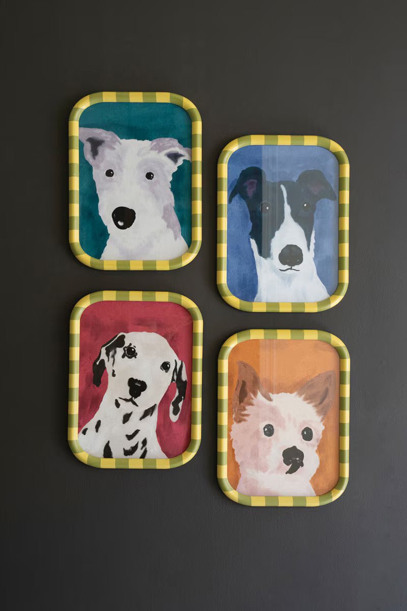Set of 4 Framed Dog Prints under Glass front view - Whats New Furniture Portland OR