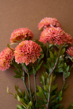Bundle of 7 Faux Blush Ball Dahlias — view 3