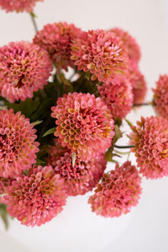 Bundle of 7 Faux Blush Ball Dahlias — view 5