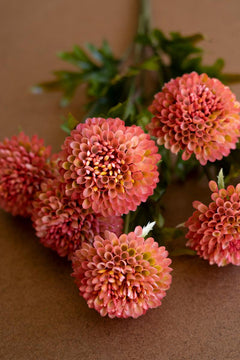 Bundle of 7 Faux Blush Ball Dahlias — view 4