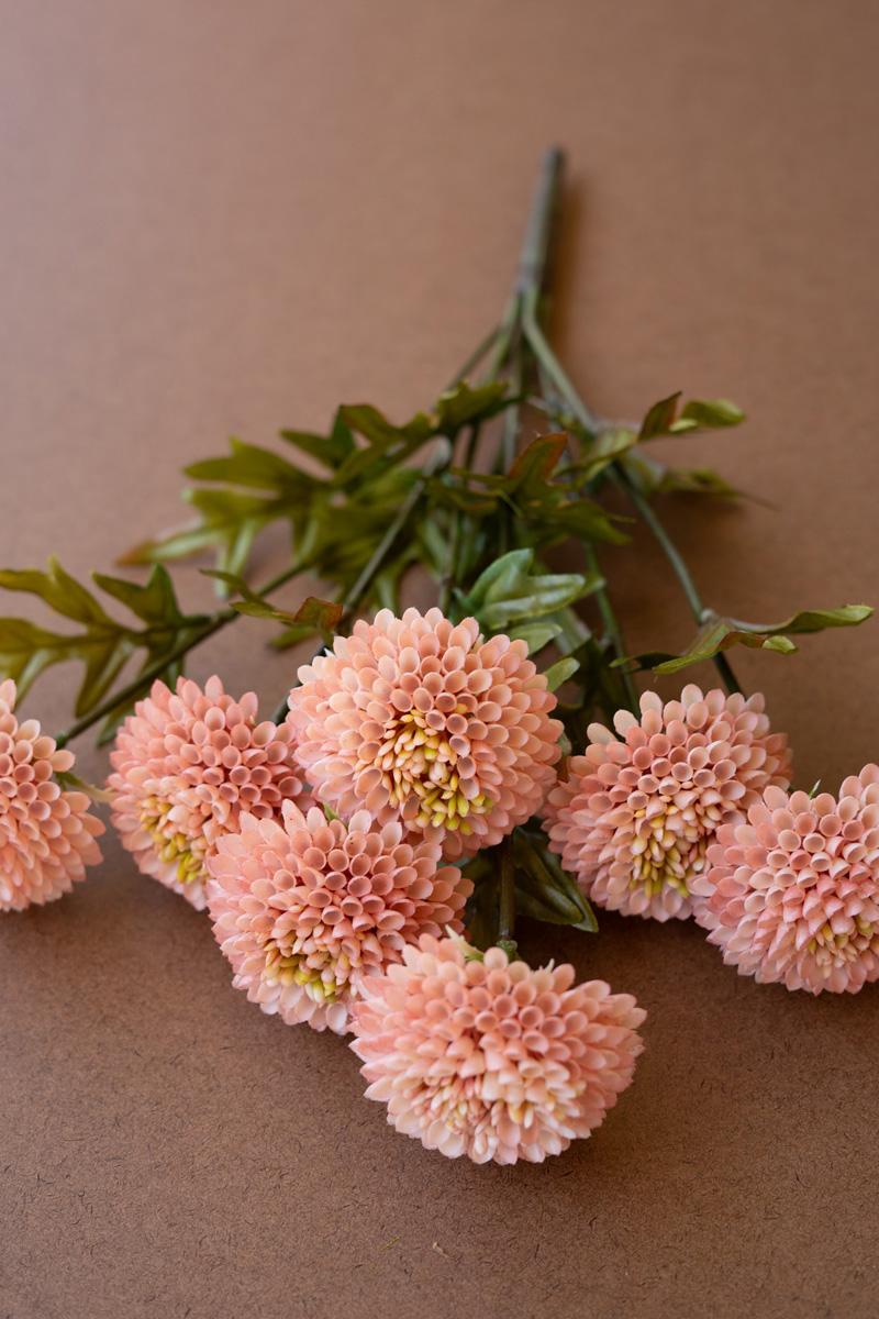 Bundle of 7 Faux Light Pink Ball Dahlias — view 6
