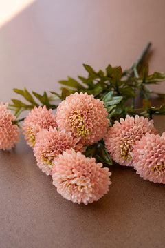 Bundle of 7 Faux Light Pink Ball Dahlias — view 7