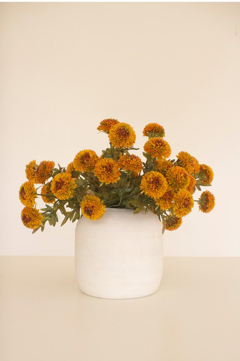 Bundle of 7 Faux Mustard Ball Dahlias — view 6