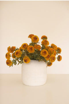 Bundle of 7 Faux Mustard Ball Dahlias — view 6