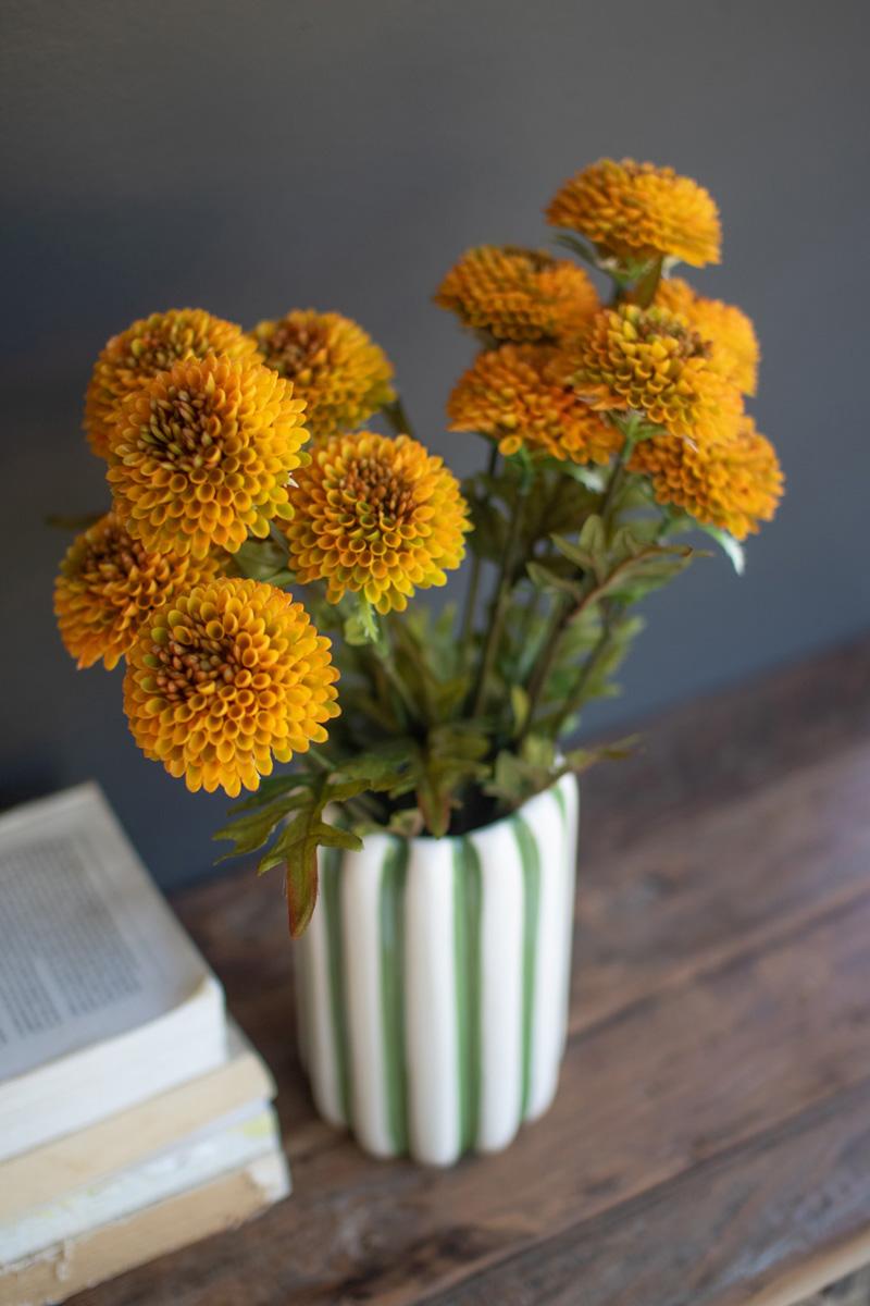Bundle of 7 Faux Mustard Ball Dahlias — view 5