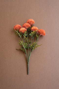 Bundle of 7 Faux Orange Ball Dahlias — What&
