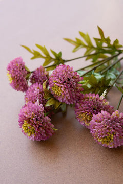 Bundle of 7 Faux Purple Ball Dahlias — view 6