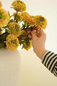 Bundle of 7 Faux Yellow Ball Dahlias — view 3