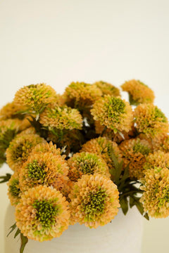 Bundle of 7 Faux Yellow Ball Dahlias — view 7
