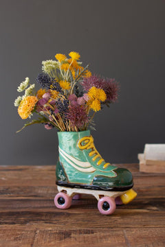 Ceramic Roller Skate Planter — view 2
