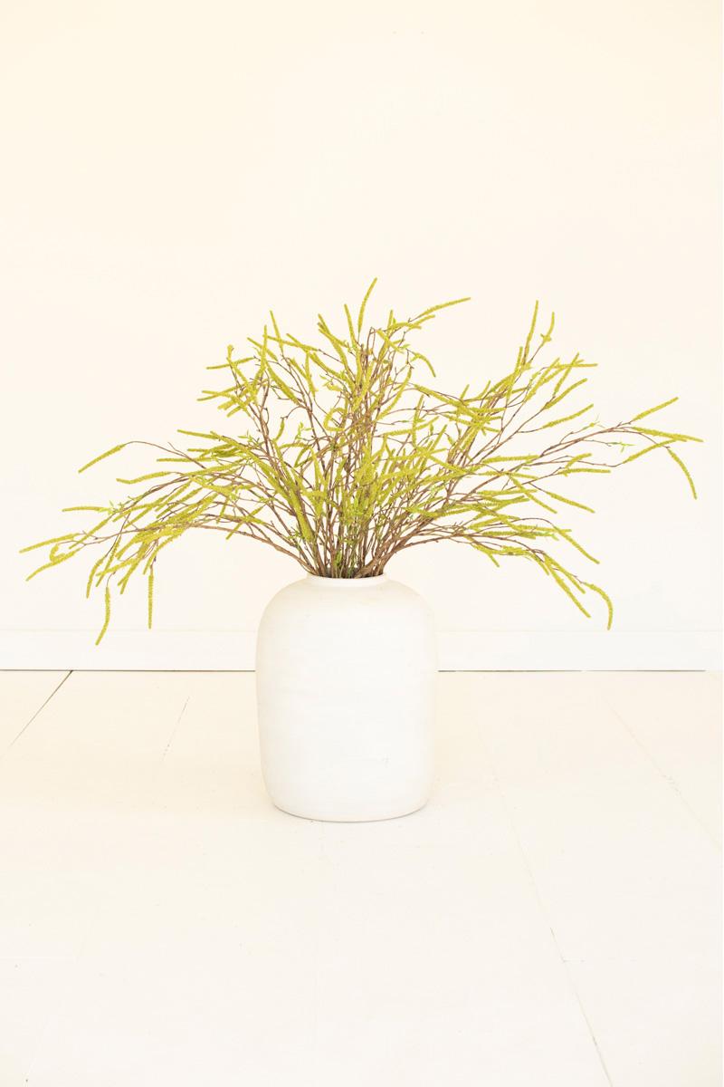 Faux Green Willow Flowers Spray — view 2
