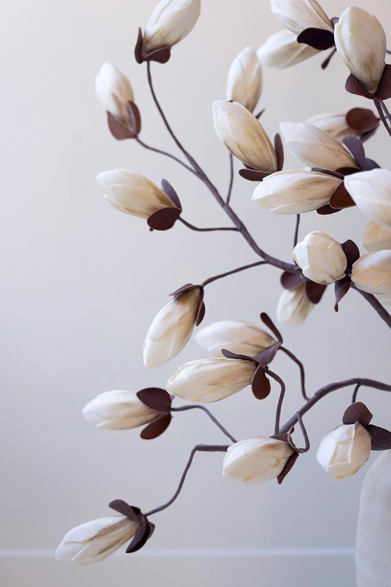 Faux Magnolia Branches with Buds, 38-Inch Stem — view 3