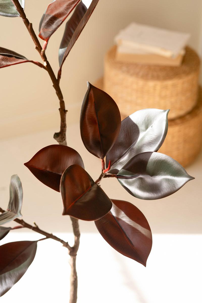 Faux Rubber Tree in Pot — view 2
