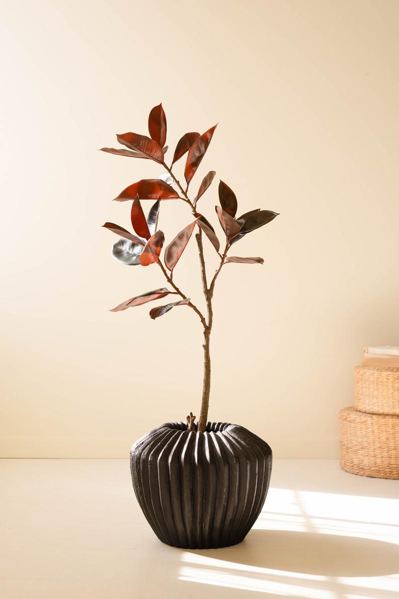 Faux Rubber Tree in Pot — view 4