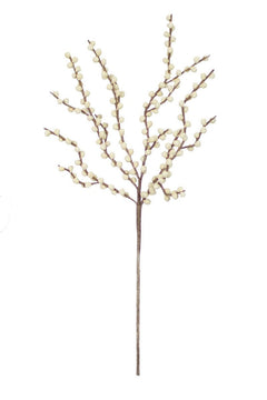 Faux White Pom Branch, 39-Inch Stem — view 2