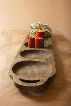 Long Wooden Five-Well Tray, 59-Inch — view 2