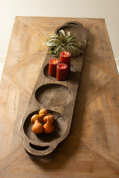 Long Wooden Five-Well Tray, 59-Inch — view 5