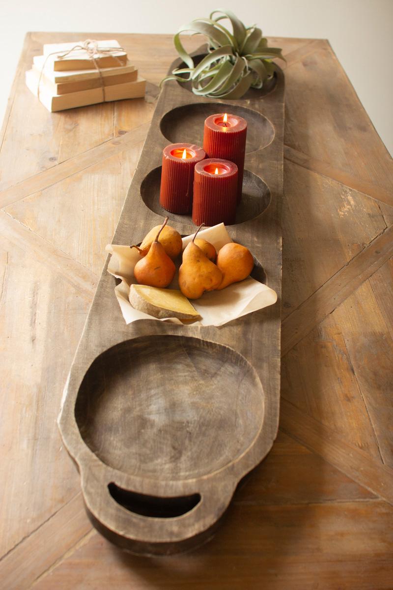 Long Wooden Five-Well Tray, 59-Inch — What's New Furniture Portland