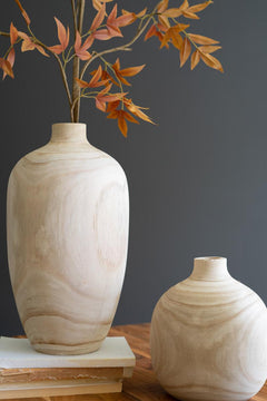 Medium Turned Wood Bulb Vase — view 3