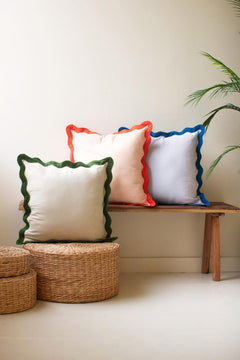 Red Ruffle Cotton Pillow — view 4