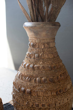 Small Carved Wood Vase — view 2